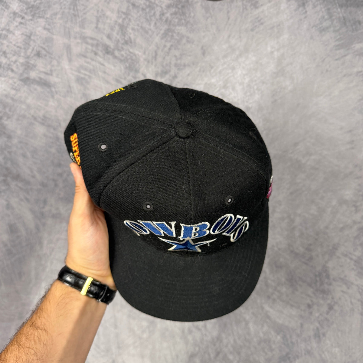 90s Black Dallas Cowboys Super Bowl Champions Snapback Hat 6806