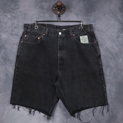 90s Faded Black Levi's 550 Cutoff Denim Shorts 5210