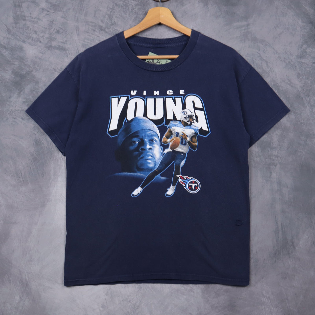 Early 00s Navy Blue Vince Young Tennessee Titans Shirt 6549