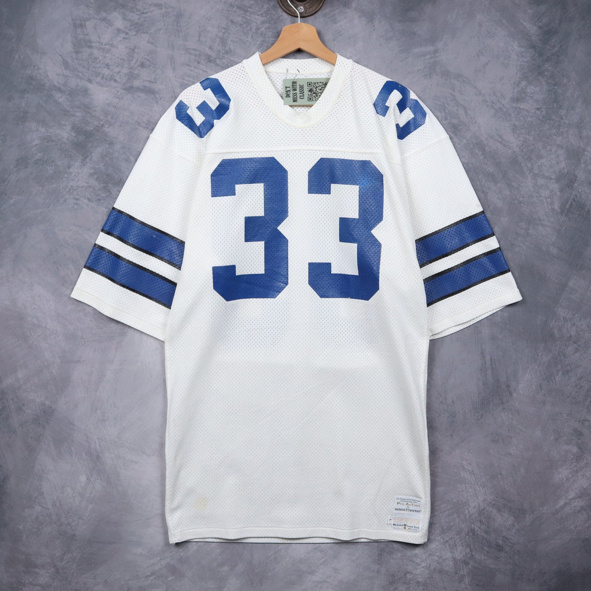 90s White Mitchell & Ness #33 Football Jersey 6674