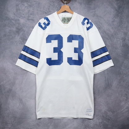 90s White Mitchell & Ness #33 Football Jersey 6674