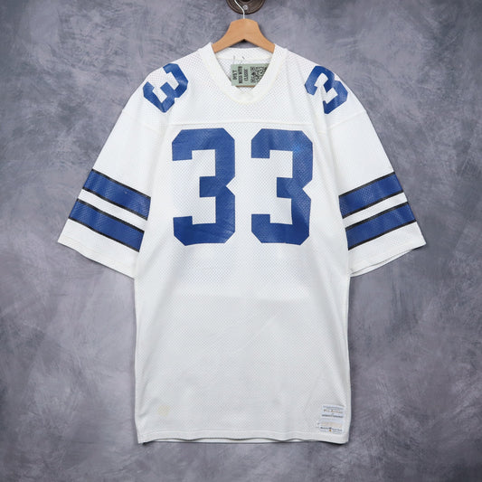 90s White Mitchell & Ness #33 Football Jersey 6674