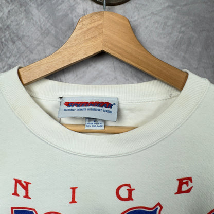 90s White Nigel Mansell Crewneck Sweatshirt 4006