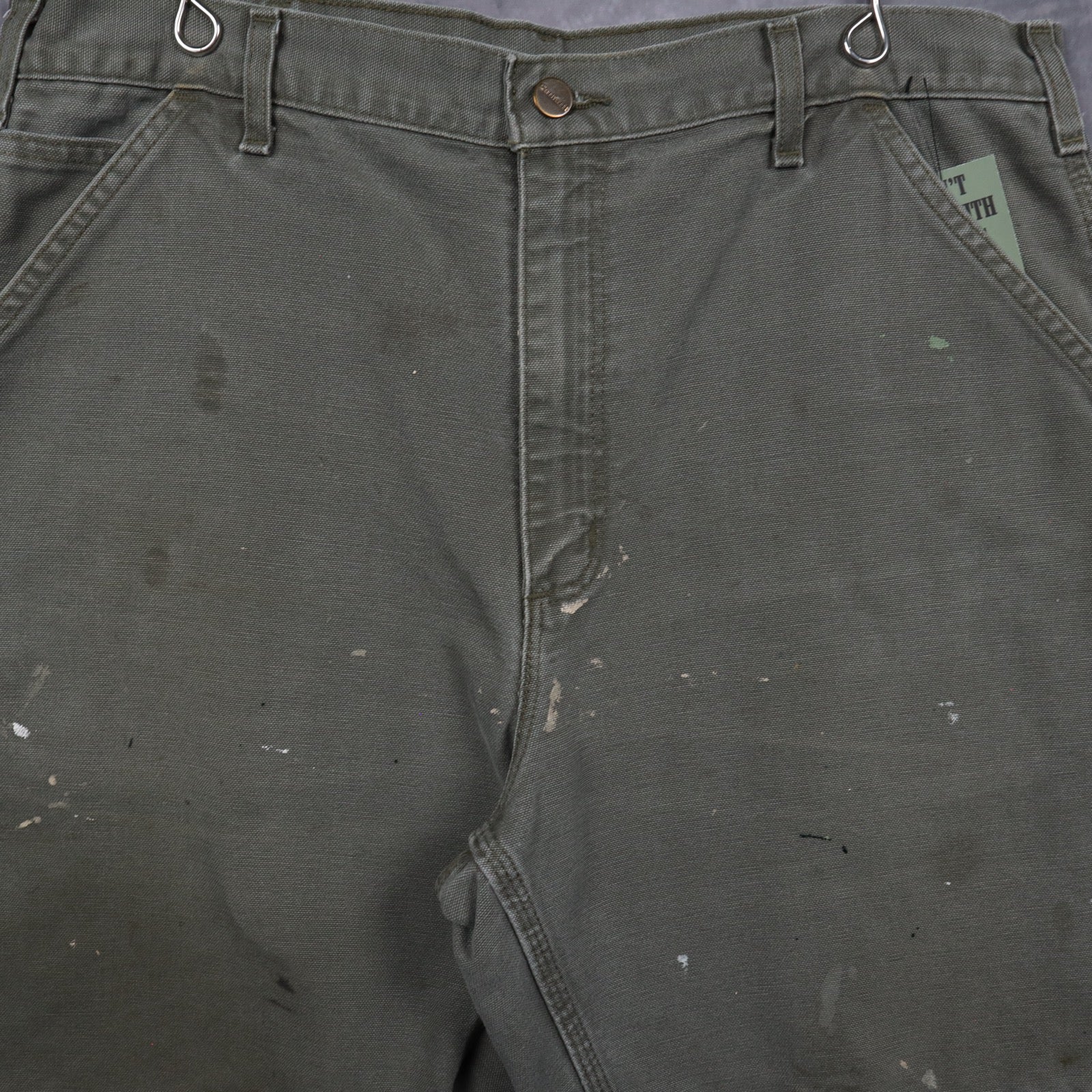 Y2K Moss Green Carhartt Painted Carpenter Shorts 5171