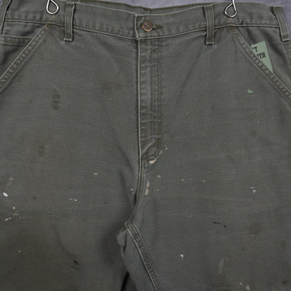 Y2K Moss Green Carhartt Painted Carpenter Shorts 5171