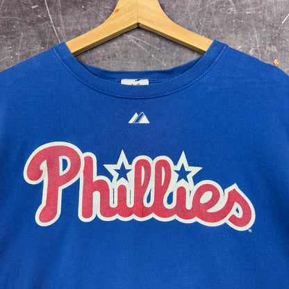 Early 00s Blue Philidelphia Phillies Roy Halladay 34 Graphic Shirt XL 0981