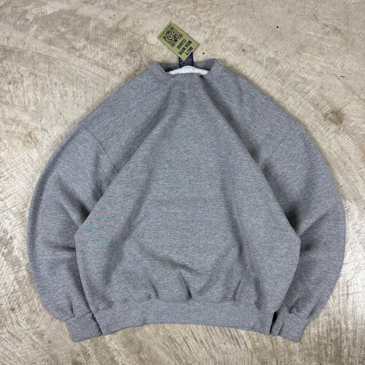 90s Light Gray HIS Blank Essential Crewneck Sweasthirt Boxy M BF53