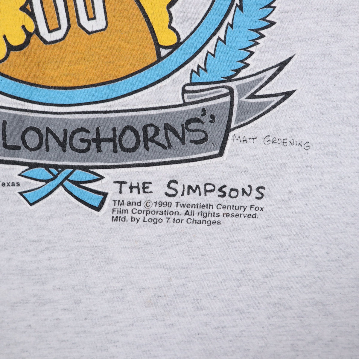 1990 Grey Bart Simpson Texas Longhorns Shirt 5821