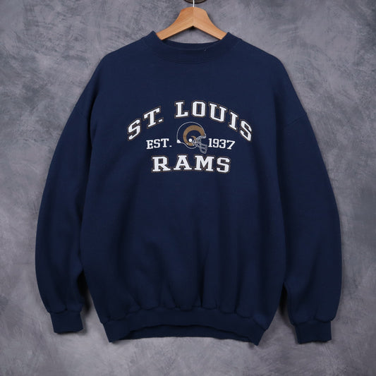 90s Navy Blue St. Louis Rams Crewneck Sweatshirt 6530