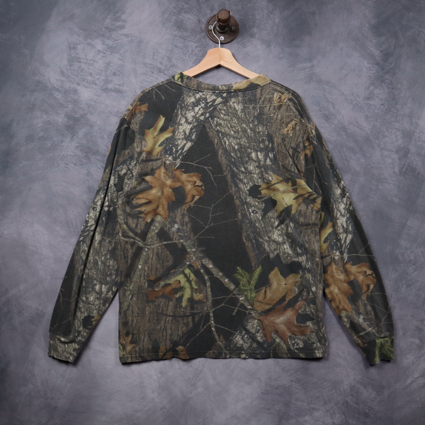 90s Mossy Oak Field Staff Realtree Camo Pocket Long Sleeve Shirt 5414