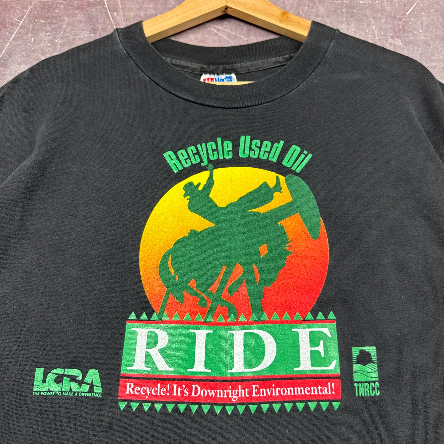 90s Black Recycle Used Oil Shirt 3696