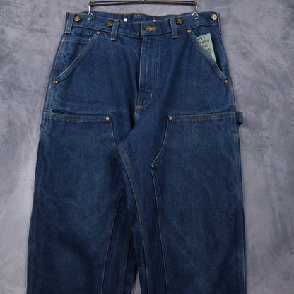 90s Dark Wash Denim Carhartt Double Knee Carpenter Work Pants 5063