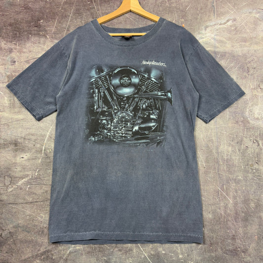 1997 Dark Grey Engine Harley Davidson Florida Graphic Shirt L 0978