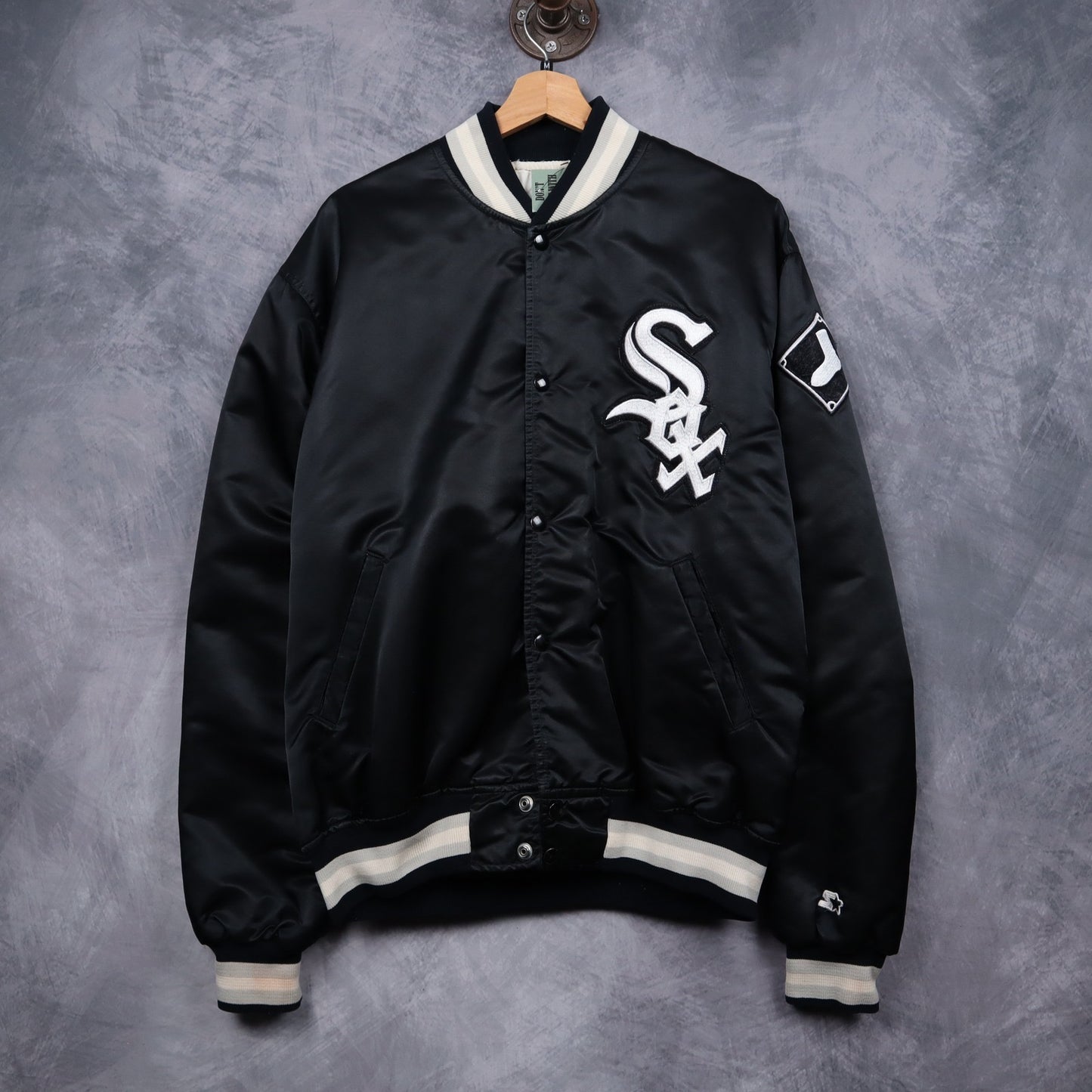90s Black Chicago White Sox Starter Diamond Collection Satin Jacket 5093
