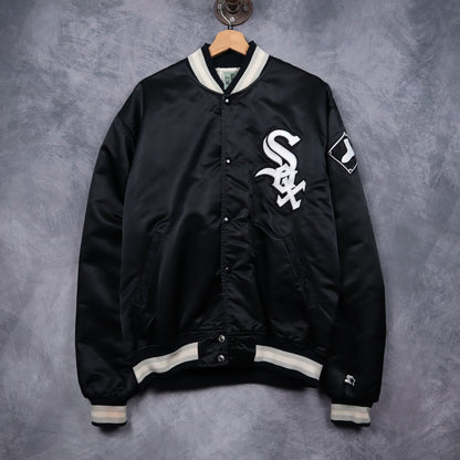 90s Black Chicago White Sox Starter Diamond Collection Satin Jacket 5093