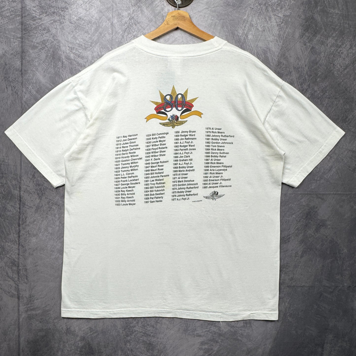 1996 White Indianapolis 500 Shirt 3946
