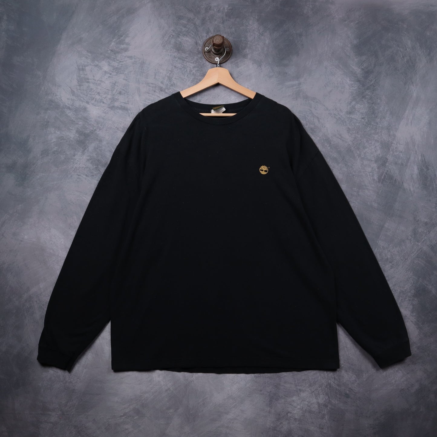 Y2K Black Timberland Logo Long Sleeve Shirt 5433