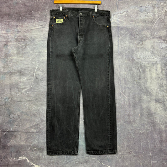 90s Faded Black Levi's 501 XX Denim Jeans 35x30 0809