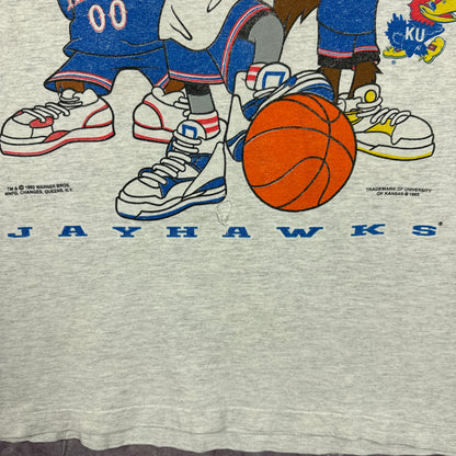 1993 Grey Kansas Looney Tunes Basketball Shirt 3321
