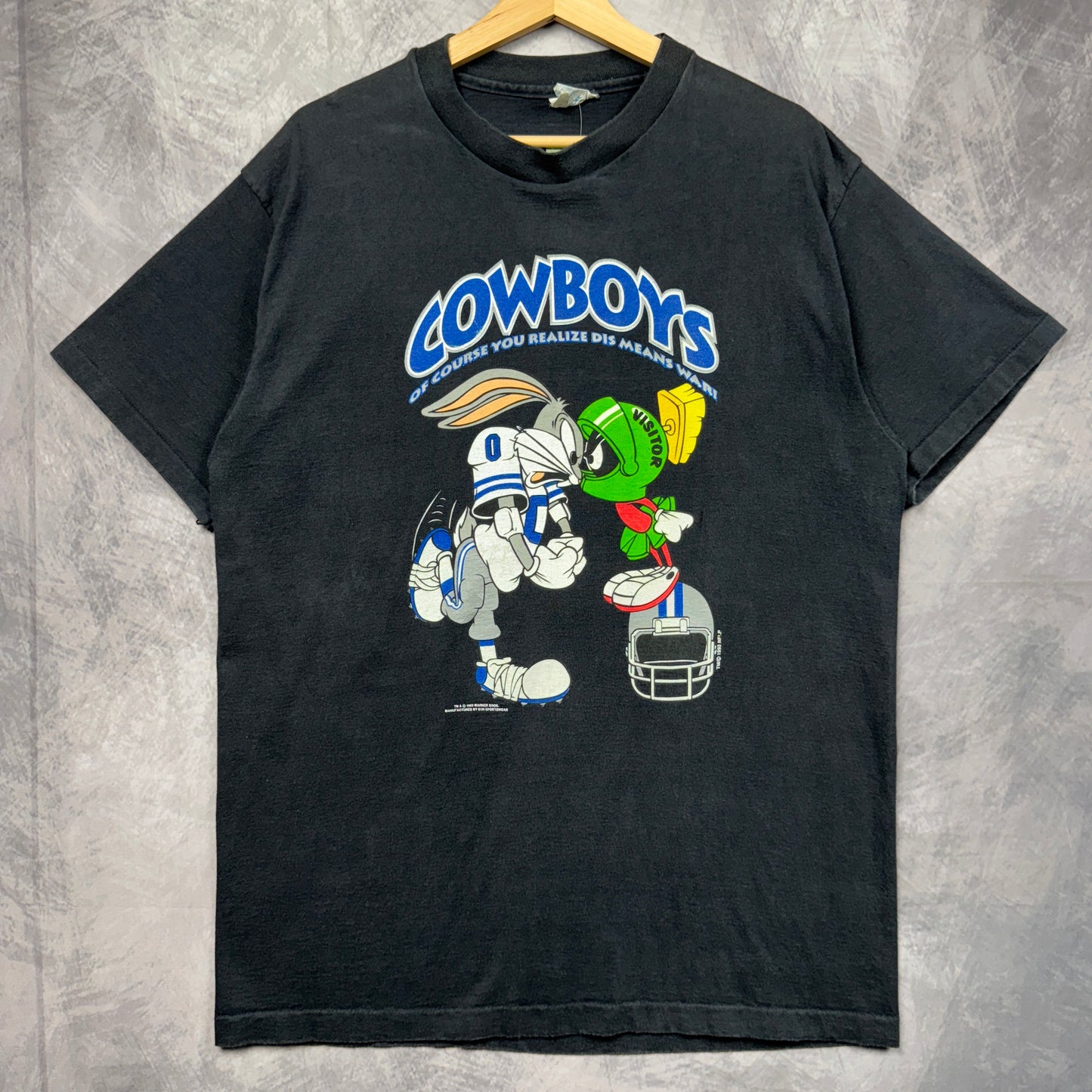 1993 Black Dallas Cowboys Looney Tunes Shirt 4190