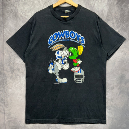 1993 Black Dallas Cowboys Looney Tunes Shirt 4190