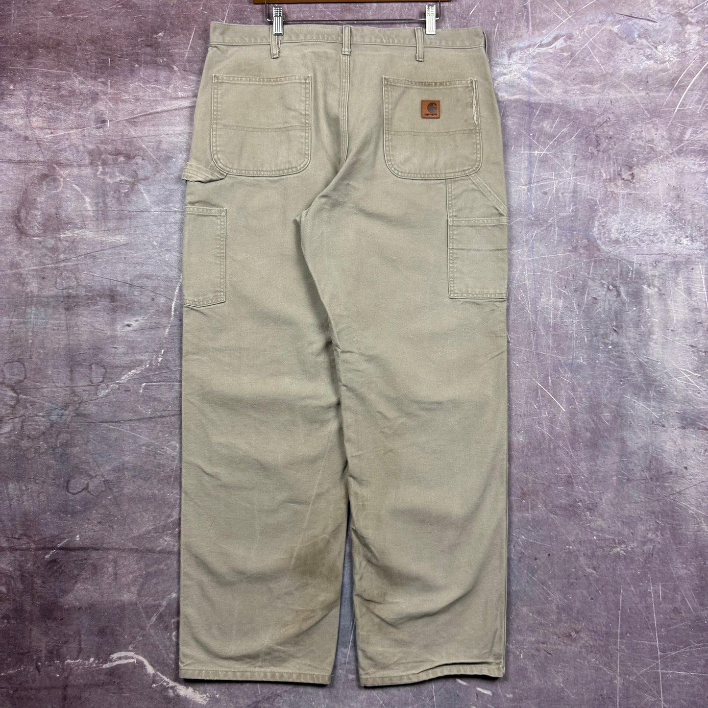 90s Tan Brown Carhartt Carpenter Work Pants 37x31.5 2462