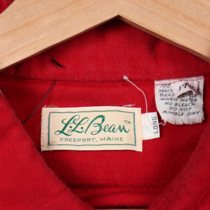 60s Red L.L. Bean Script Tag Chamois Flannel Shirt 4817