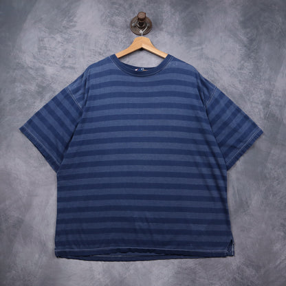 90s Blue Bike Striped Shirt 5506