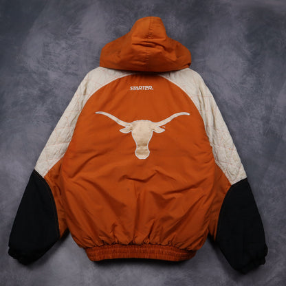 90s Orange Texas Longhorns Starter Hooded Jacket 5921