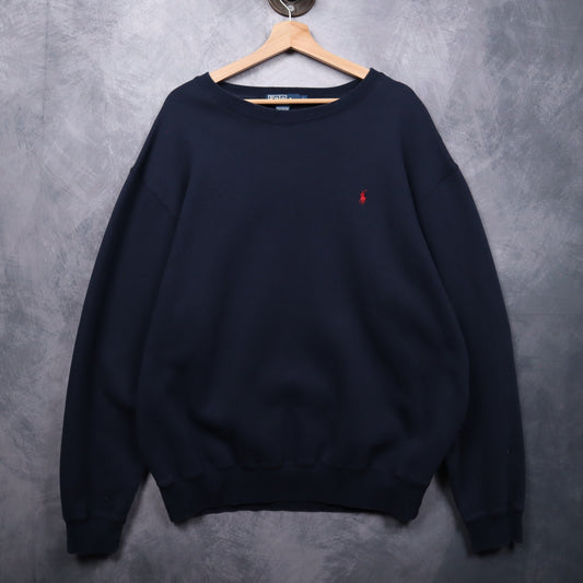 90s Navy BLue Polo Ralph Lauren Essential Crewneck Sweatshirt 4713