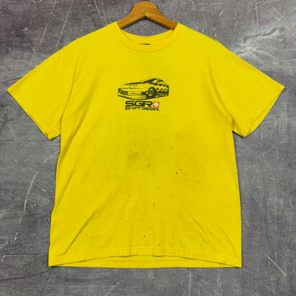 Early 00s Yellow Team SGR Shift Gear Drifting Racing Graphic Shirt M 1020