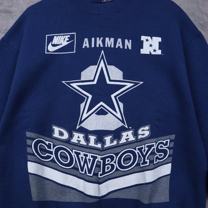 90s Navy Blue Dallas Cowboys Aikman Crewneck Sweatshirt 6588