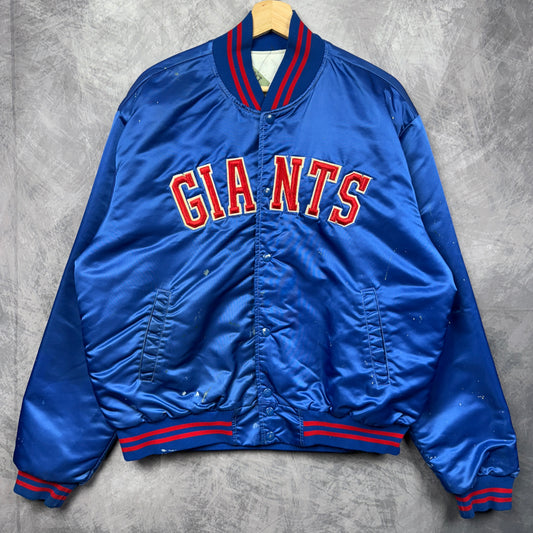 80s Blue New York Giants Satin Jacket 4083