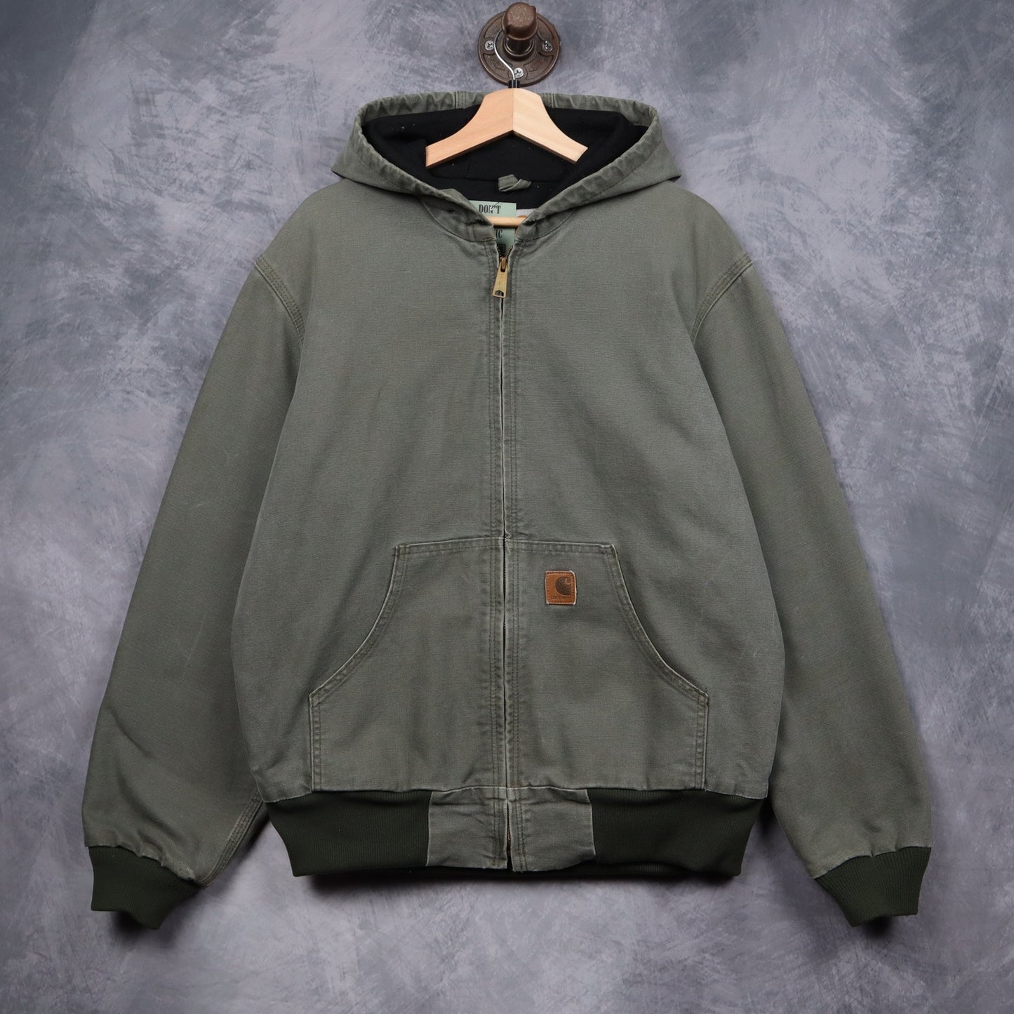 00s Green Carhartt Hooded Active Jacket 4795