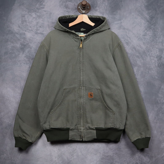 00s Green Carhartt Hooded Active Jacket 4795