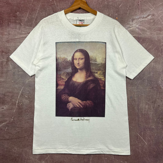 90s White Mona Lisa Art Tee 3824