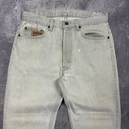 80s Faded Gray Levis 501 Jeans 31x28 D96