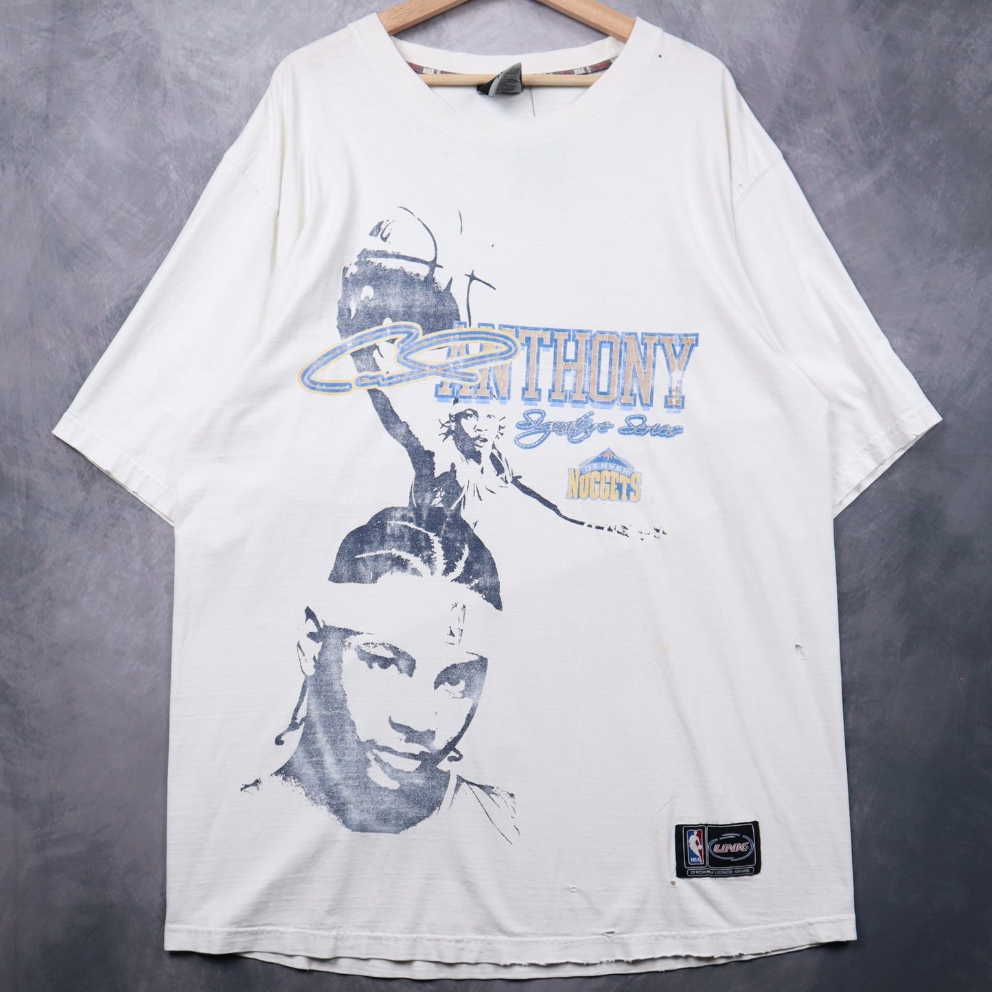 00s  White Carmelo Anthony Nuggets Signature Series Shirt 4690