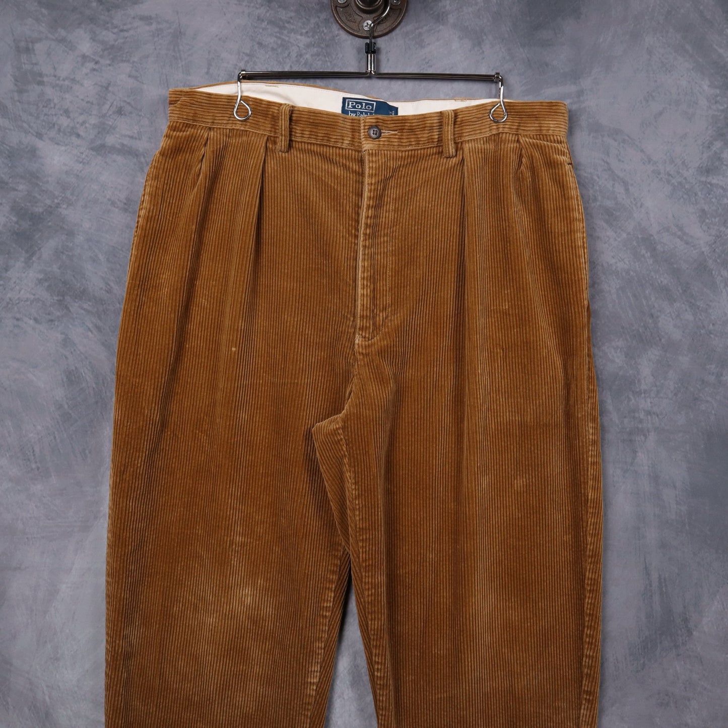 90s Tan Polo Ralph Lauren Andrew Pleated Corduroy Pants 5218