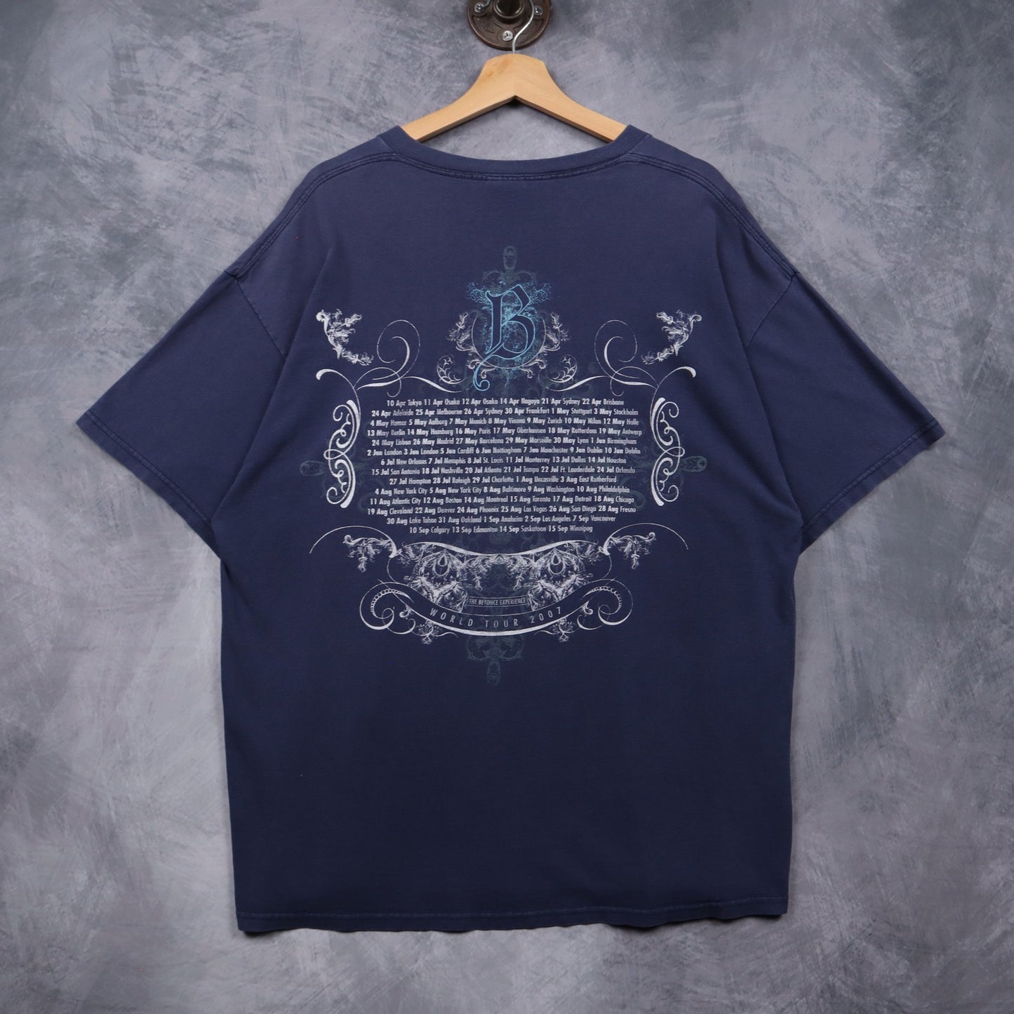 2007 Navy Blue Beyonce The Beyonce Experience World Tour Shirt 4931