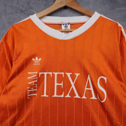 80s Orange Adidas Team Texas Long Sleeve Soccer Jersey 5888