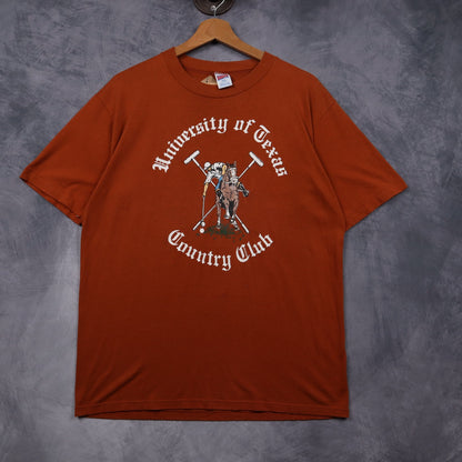 90s Burnt Orange University of Texas Country Club Shirt 5852