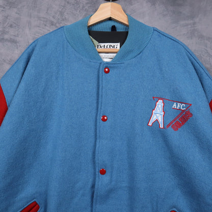 90s Blue Houston Oilers DeLong Varsity Jacket 6513