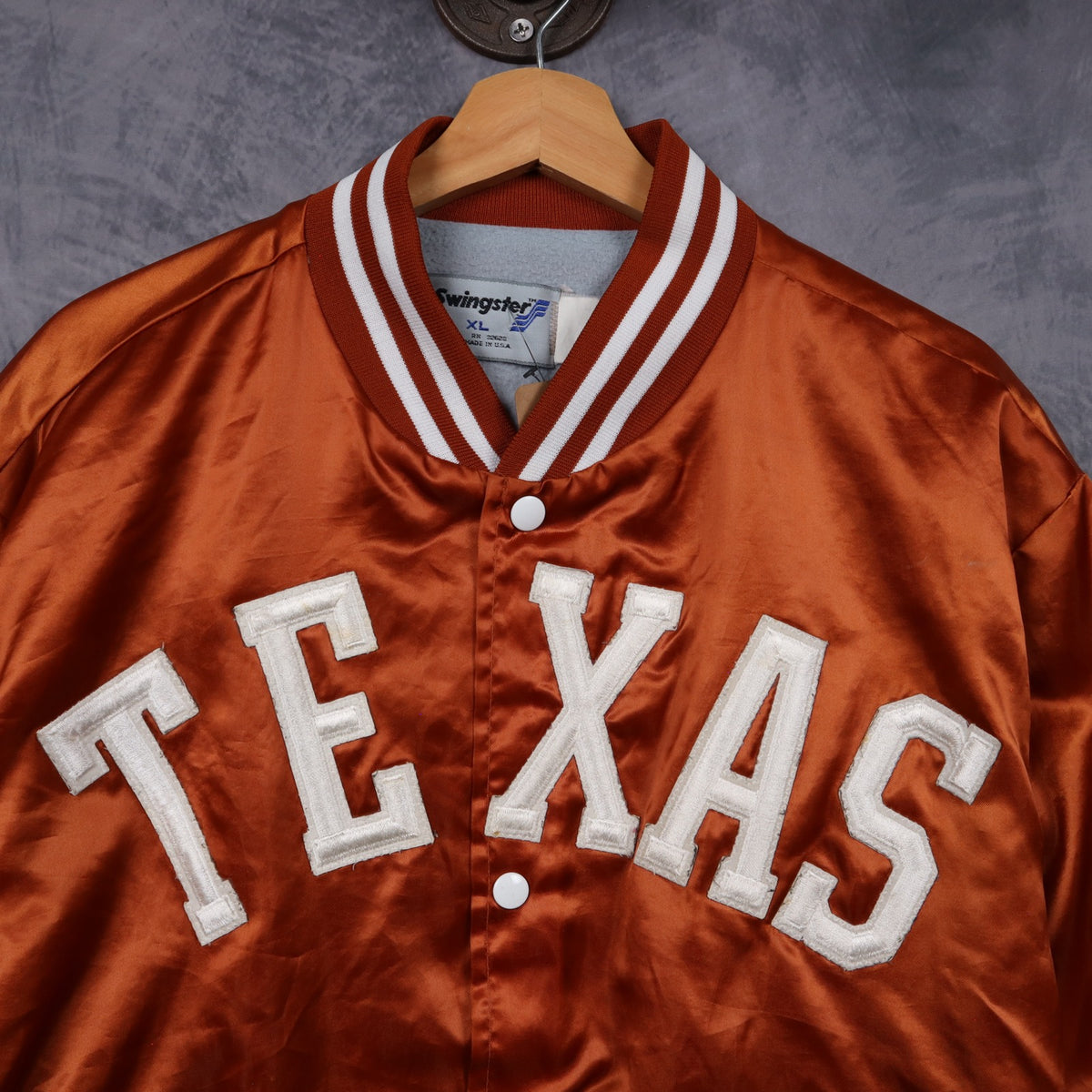 90s Burnt Orange Texas Lady Longhorns Satin Bomber Jacket 5908