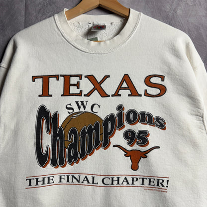 1995 White Texas Longhorns SWC Champions Crewneck Sweatshirt 4587