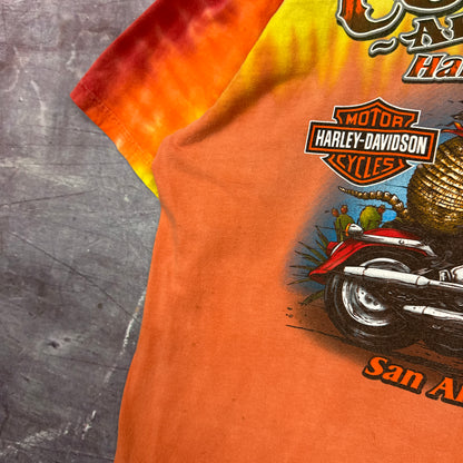 00s Orange Tie-Dye Harley Davidson Shirt 3129