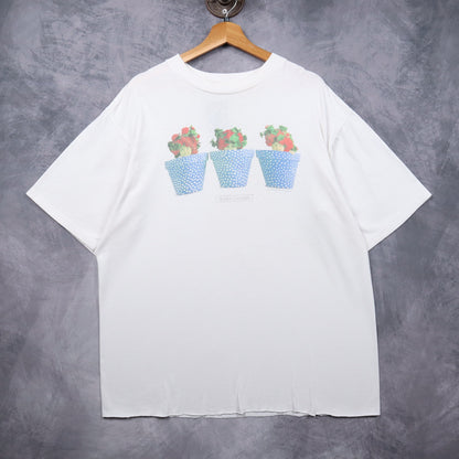 1997 White Anne Geddes Babies In Flower Pots Shirt 5530
