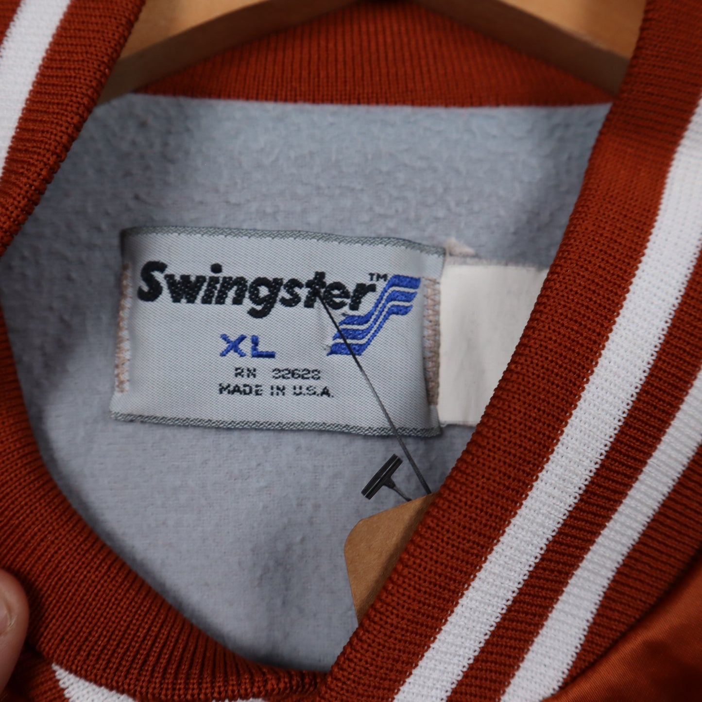 90s Burnt Orange Texas Lady Longhorns Satin Bomber Jacket 5908