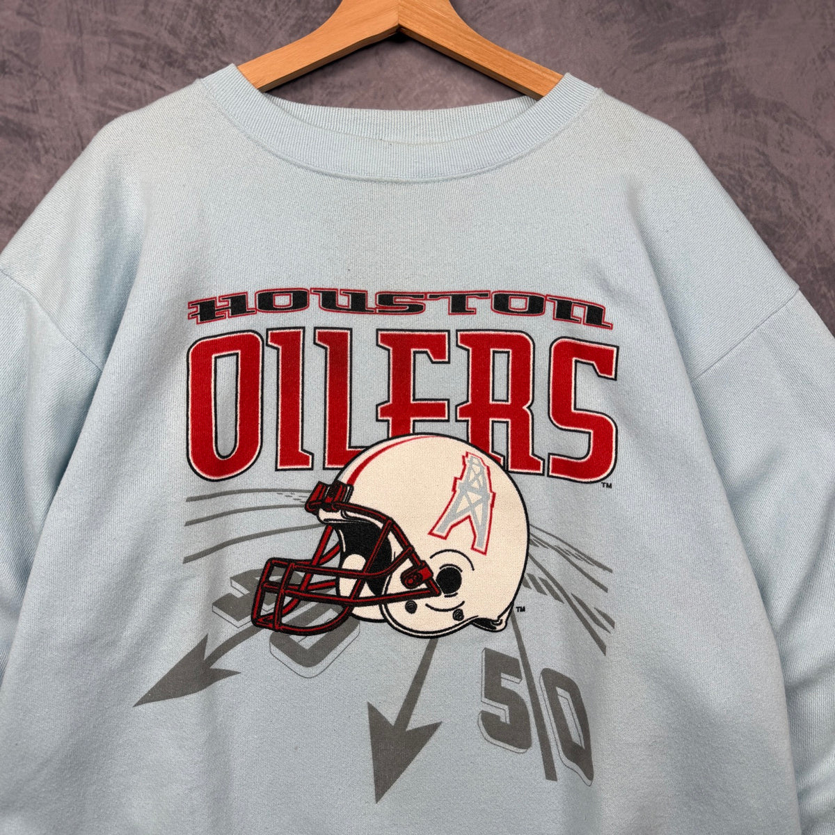 90s Light Blue Houston Oilers Crewneck Sweatshirt 6844