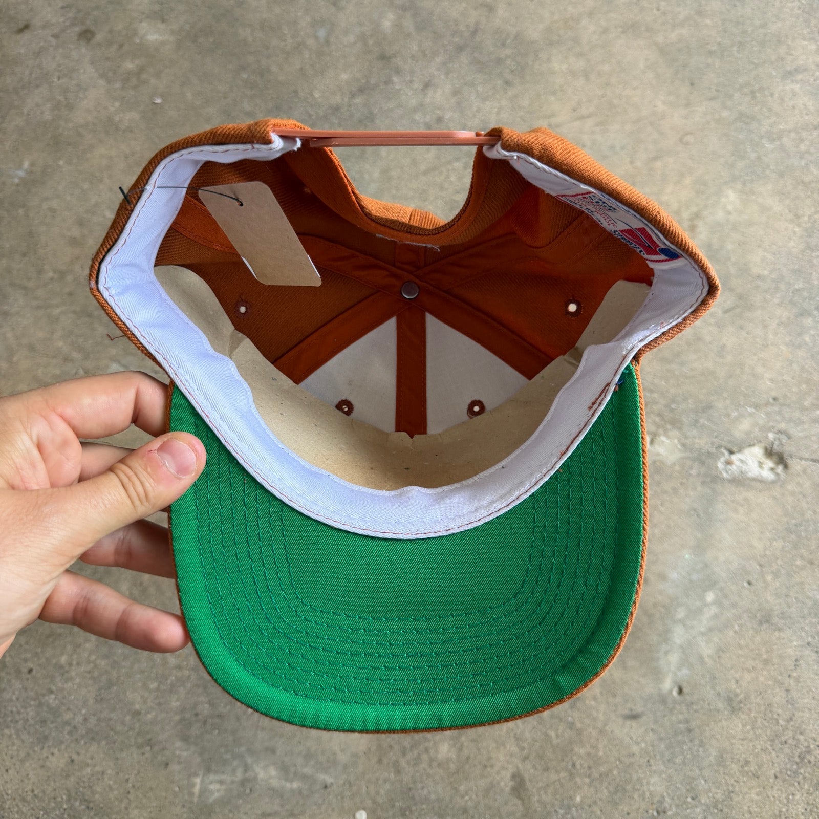 90s Burnt Orange University of Texas Snapback Hat 5786